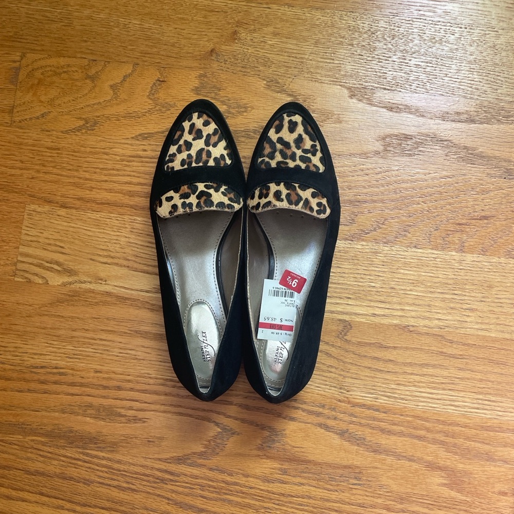 Alfani Step n Flex Leopard Print Black Flats